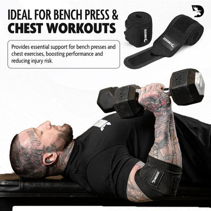 Dmoose Elbow Wraps for Weightlifting, Powerlifting, Bench Press, Cross Training, and Injury Recovery Support