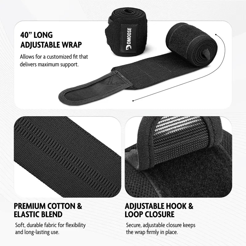 Dmoose Elbow Wraps for Weightlifting, Powerlifting, Bench Press, Cross Training, and Injury Recovery Support